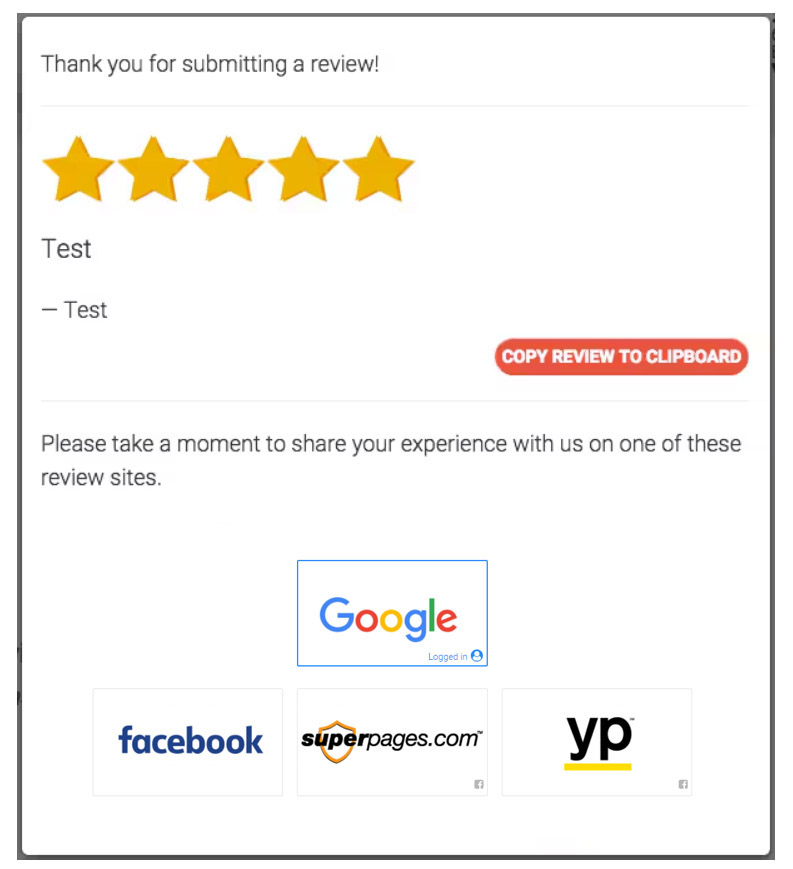 Thank you for submitting your review. Please take a moment to share your experience
with us on one of these review sites