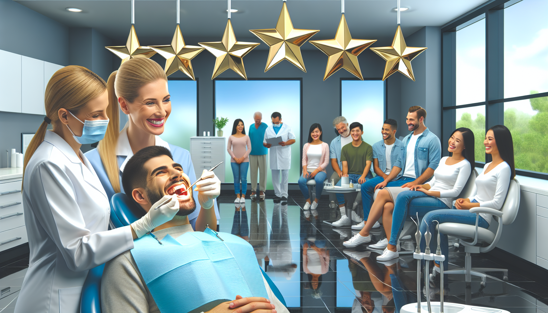 Dental practice with positive online reviews