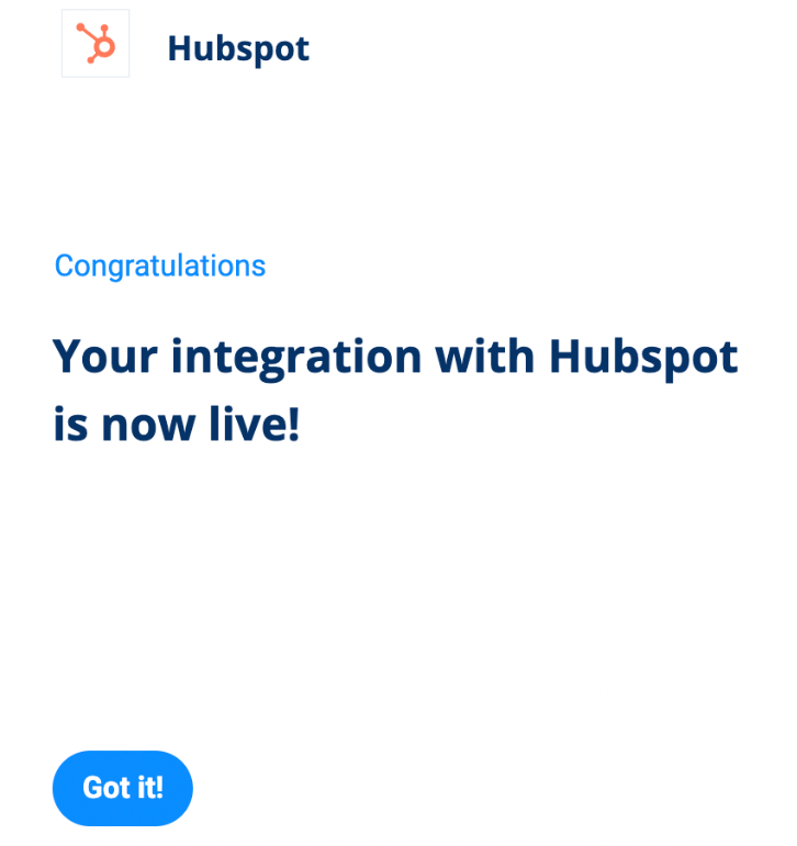 Dashboard Integrations - HubSpot