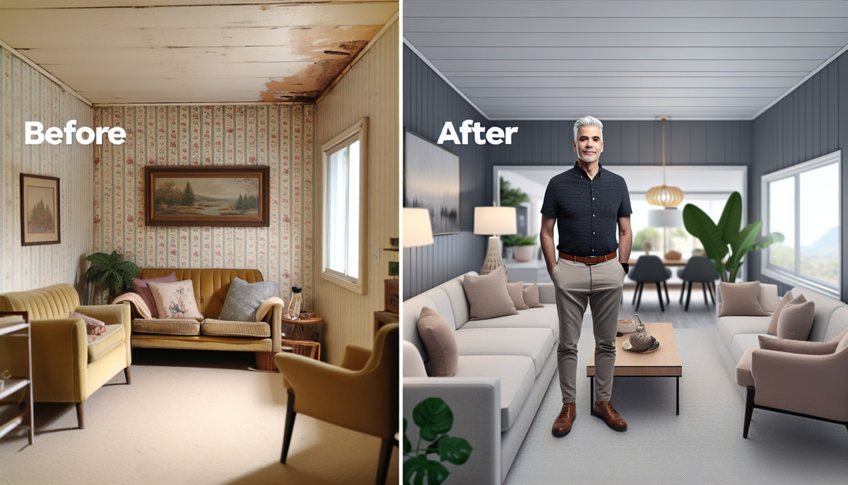 Before and after remodeling images